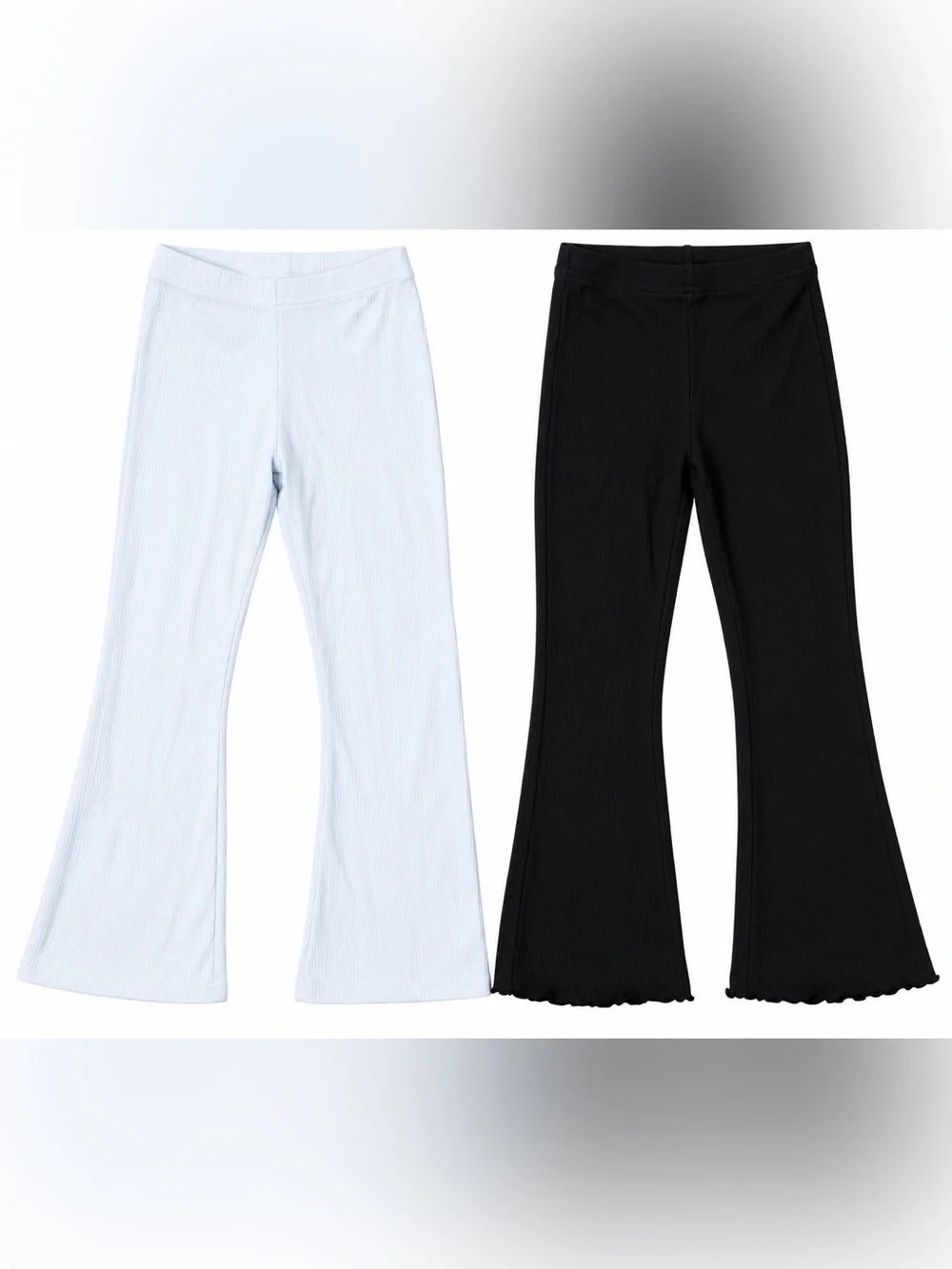 Old Navy Kids Ribbed Flared Leggings - Light Blue & Black
